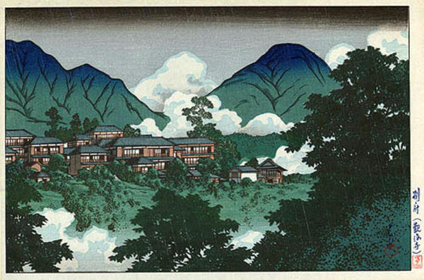 Hasui Kawase - Kannonji Temple in Beppu- Kankaiji Temple