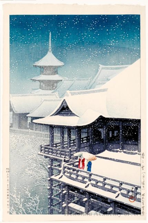 Hasui Kawase - Spring Snow, Kiyomizu Temple, Kyoto