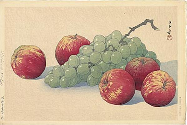 Hasui Kawase - Grapes and apples — Budo to ringo