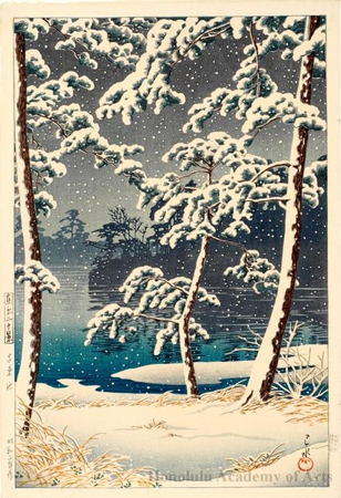 Hasui Kawase - Senzoku Pond