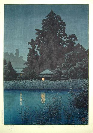 Hasui Kawase - Rain at Omiya (Miya no ame)