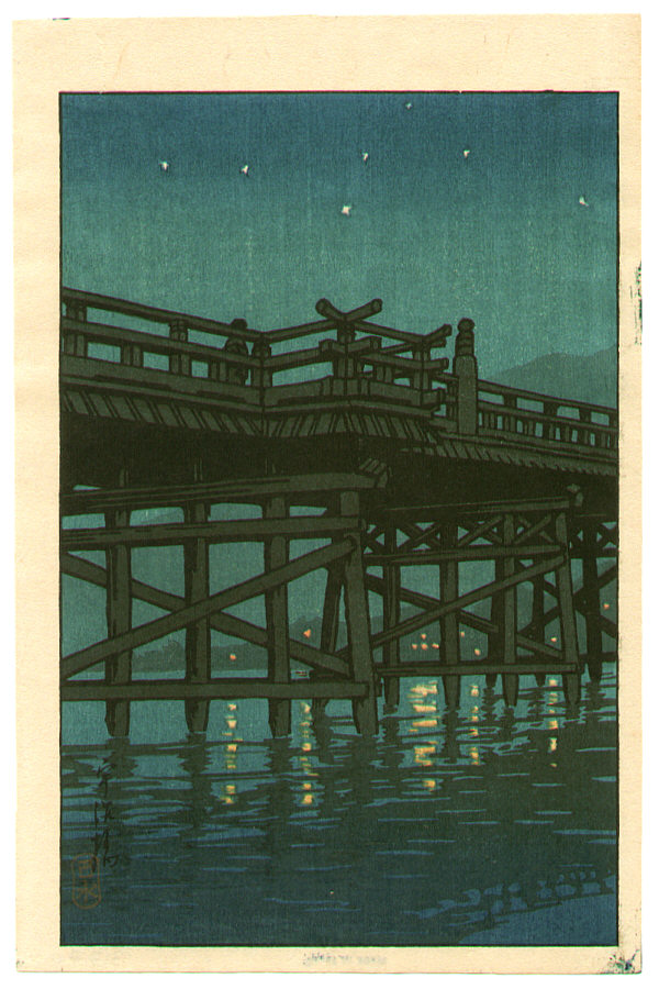 Hasui Kawase - Bridge at Night