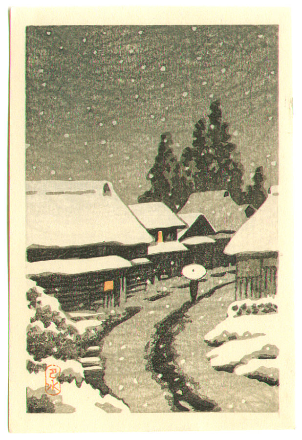 Hasui Kawase - Snowy Street – Terajima