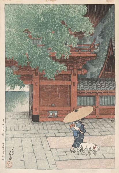 Hasui Kawase - May rain at the Sanno Temple – Samidare furu sanno