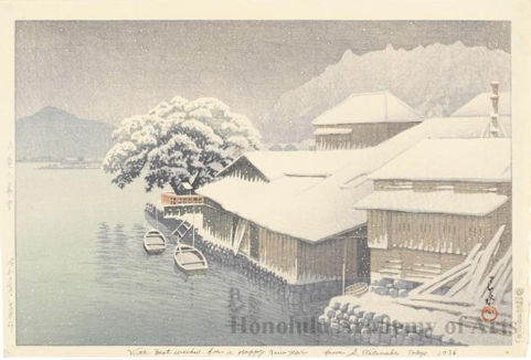 Hasui Kawase - Ishinomaki in the Snow