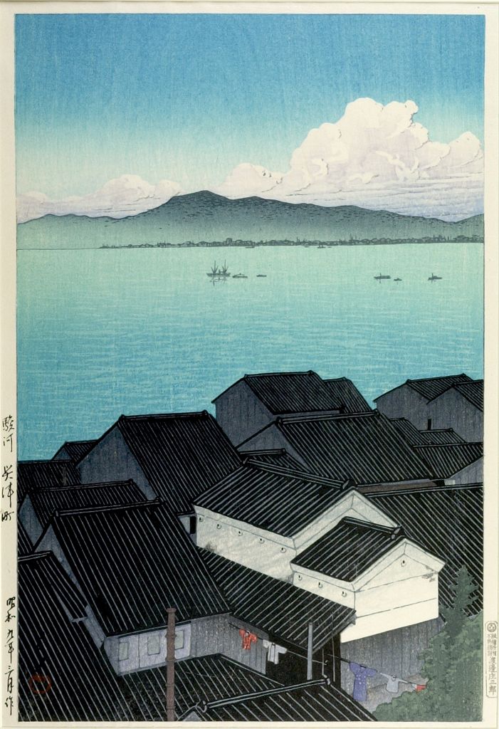 Hasui Kawase - Okitsu, Suruga Province, Shôwa period, dated 1934