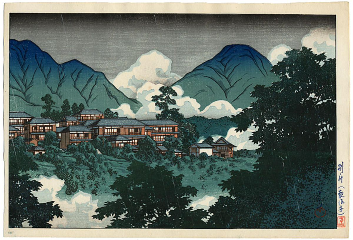 Hasui Kawase - Kannonji Temple in Beppu- Kankaiji Temple