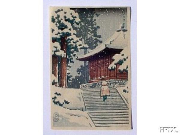 Hasui Kawase - Hiraizumi Konjikido Snow