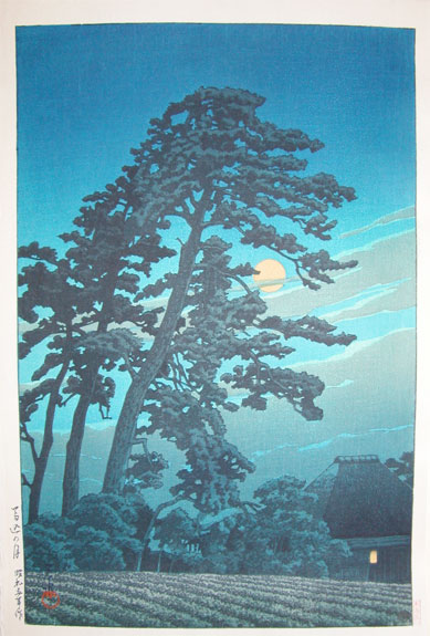 Hasui Kawase - Full Moon over Magome