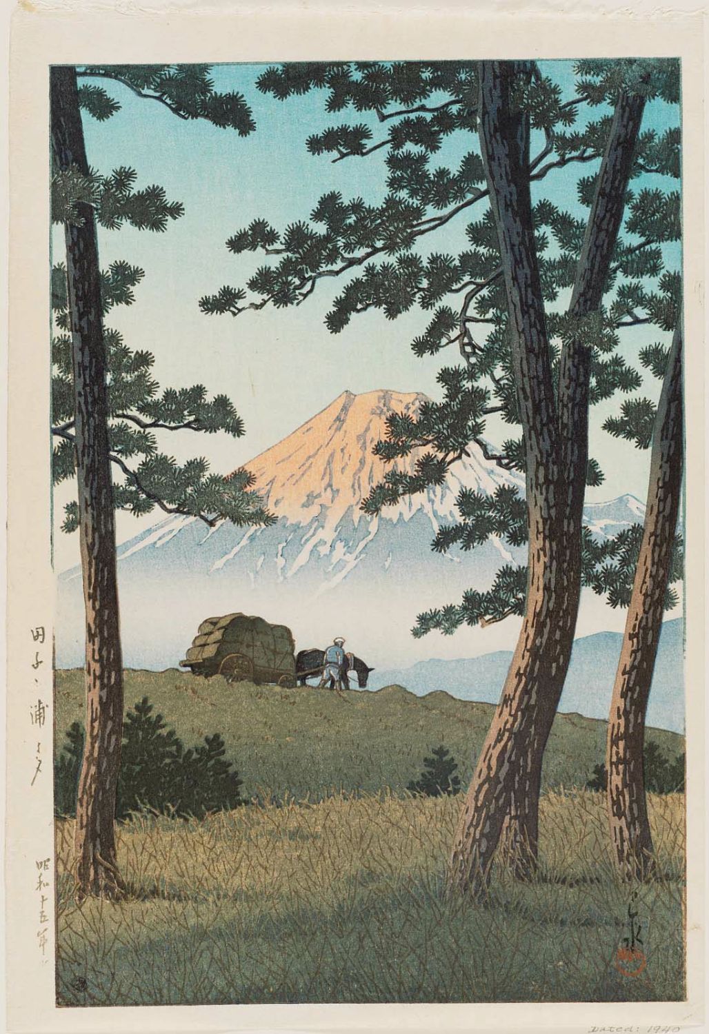 Hasui Kawase - Evening at Tago Bay (Tago no ura no yûbe), from the series Selected Views of the Tôkaidô Road (Tôkaidô fûkei senshû)