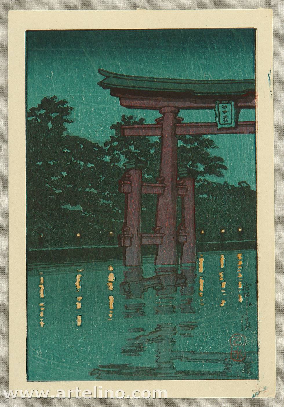 Hasui Kawase - Miyajima at Night