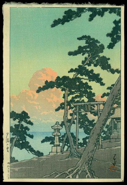 Hasui Kawase - Clouds Aglow with the Setting Sun