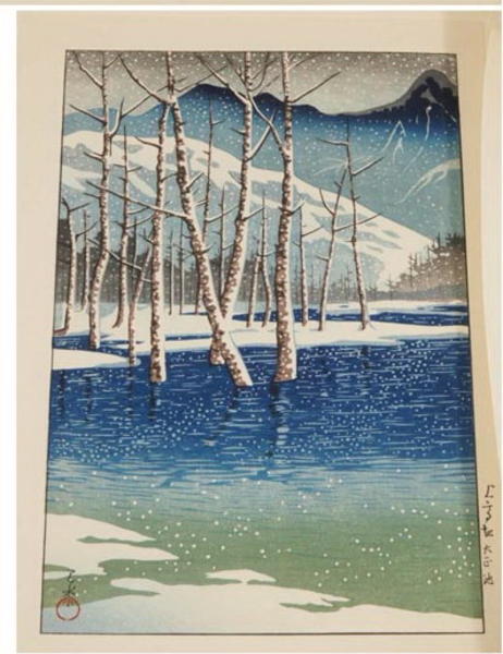 Hasui Kawase - Taisho Pond, Kamikochi Tableland — 上高地渓谷