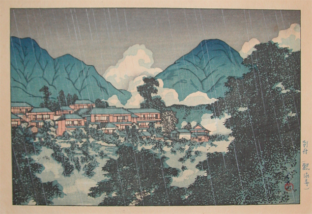 Hasui Kawase - Evening Rain in Beppu