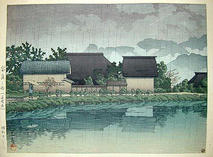 Hasui Kawase - Rain at Yasuniwa-Nagano (Yasuniwa no ame-Nagano ken)