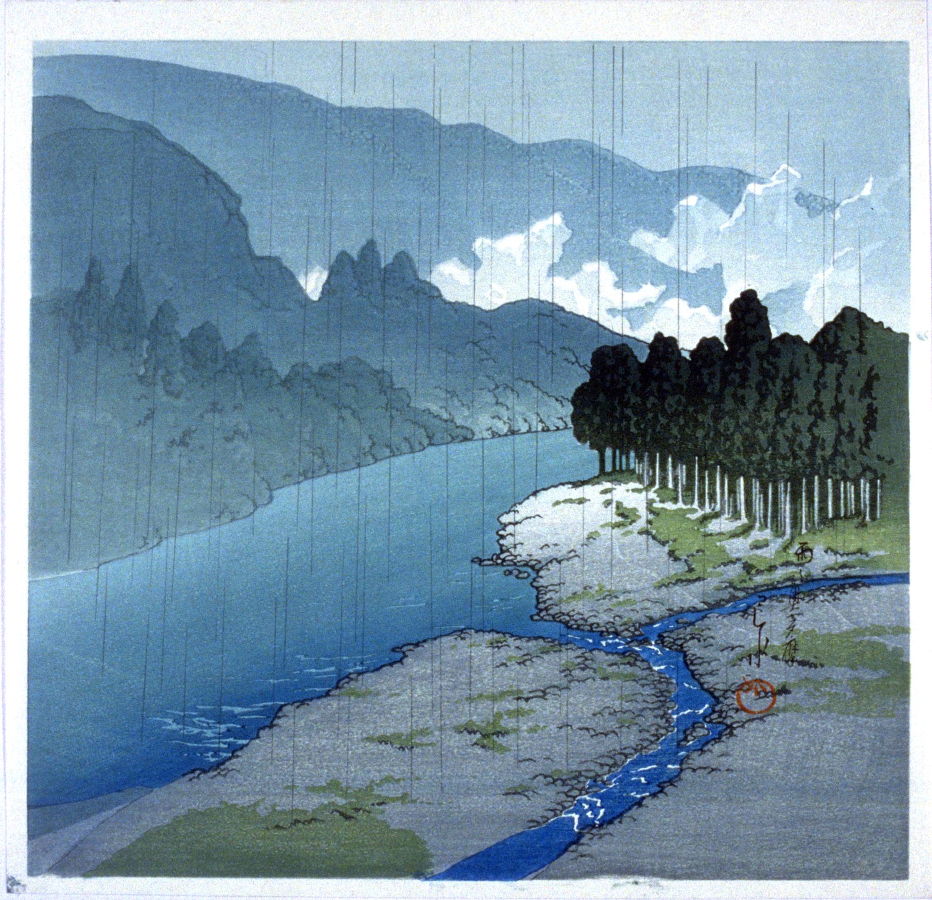 Hasui Kawase - Okutama in the Rain