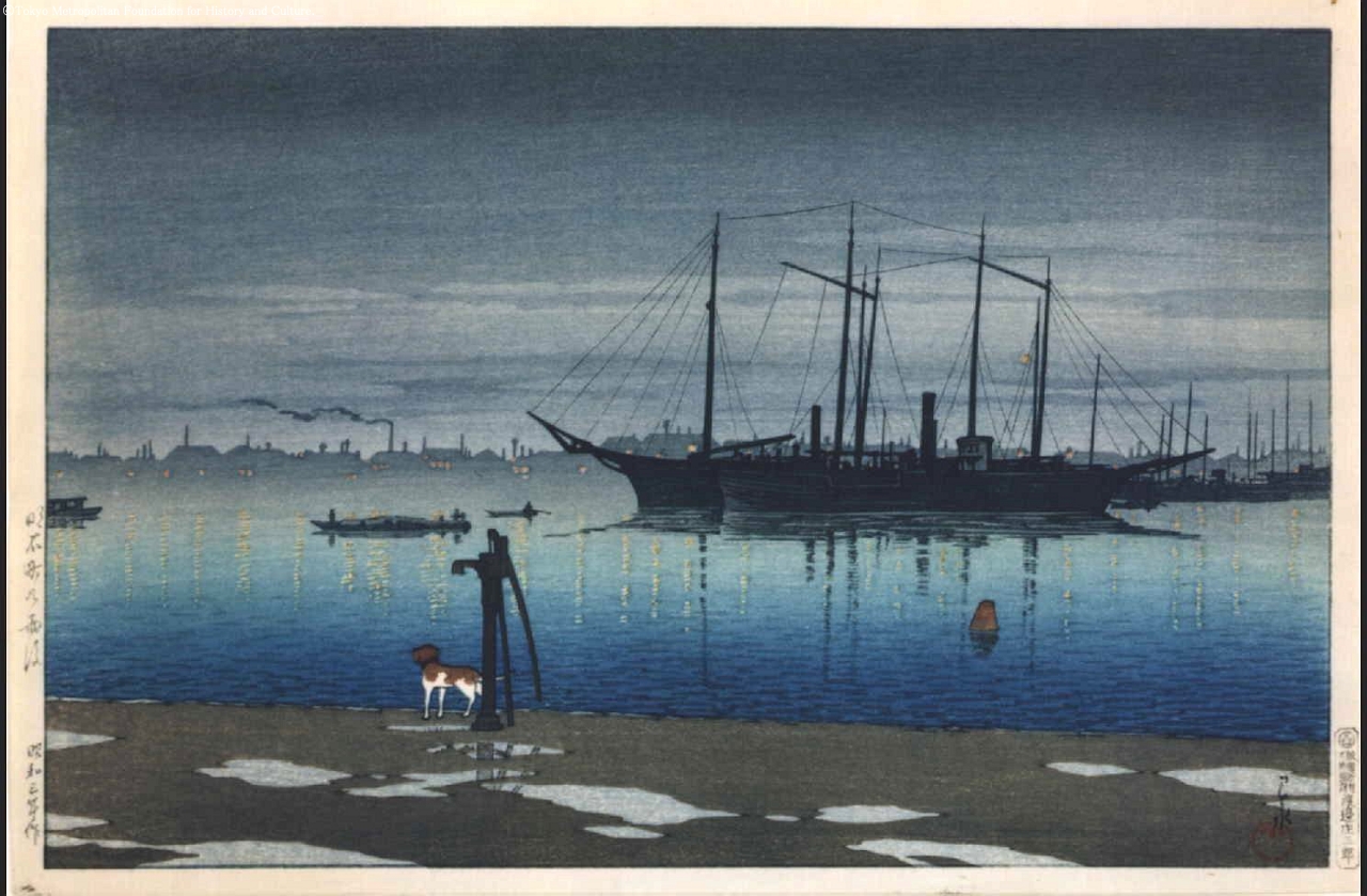 Hasui Kawase - Akashicho After the Rain