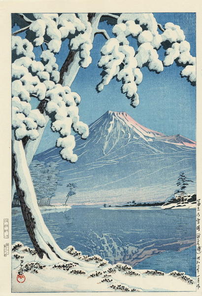 Hasui Kawase - Mt Fuji After Snow at Tagonoura Bay — 富士の雪渓(田子の浦