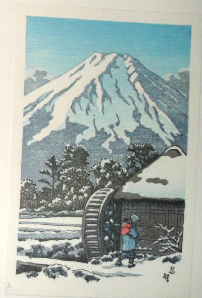 Hasui Kawase - Waterwheel snow — 忍畦