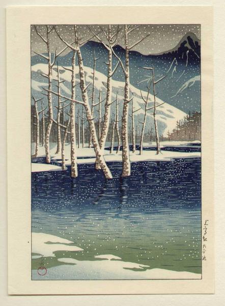 Hasui Kawase - Taisho Pond, Kamikochi Tableland — 上高地渓谷