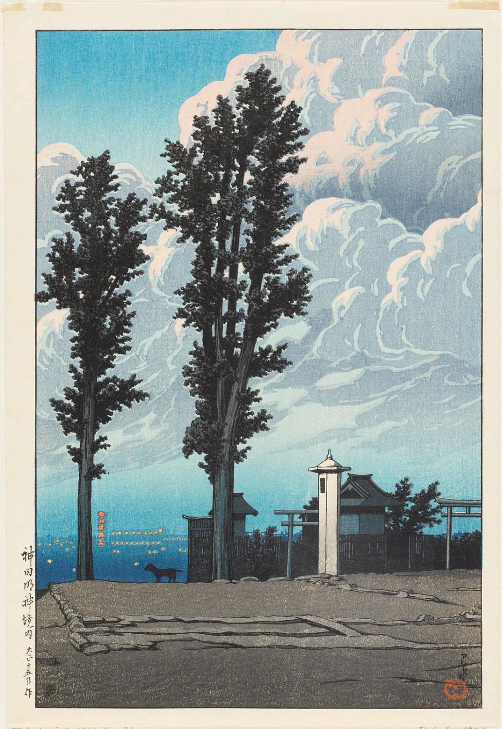 Hasui Kawase - The Grounds of the Kanda Myôjin Shrine (Kanda Myôjin keidai), from the series Twenty Views of Tokyo (Tôkyô nijûkei)