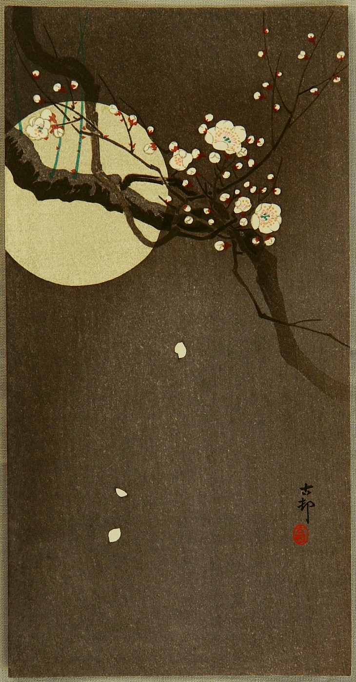 Ohara Koson - Flowering Plum and Moon