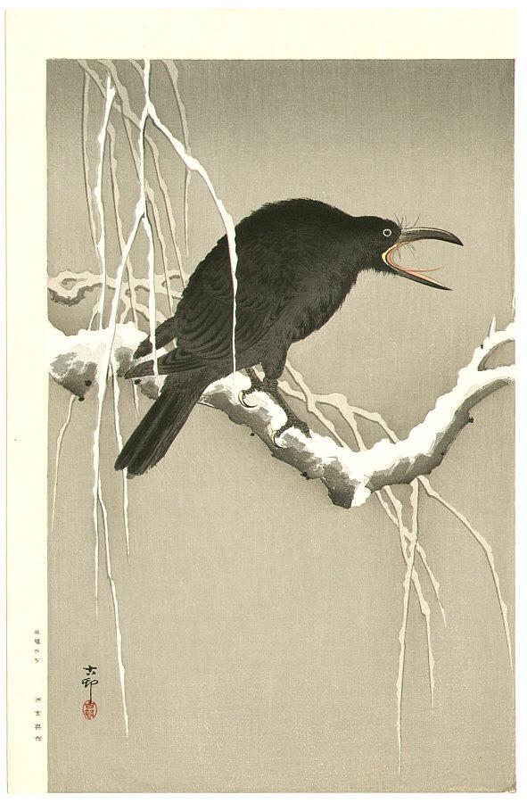 Ohara Koson - Screaming Crow