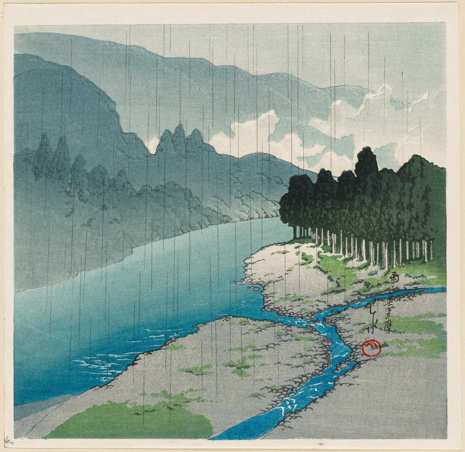 Hasui Kawase - Okutama in Rain