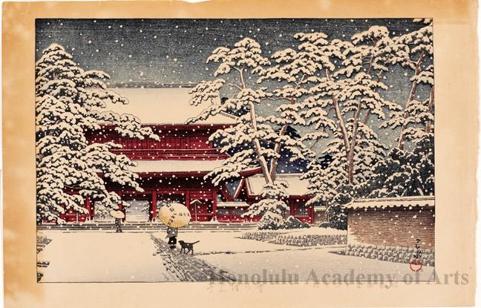 Hasui Kawase - Snow at Zöjö Temple