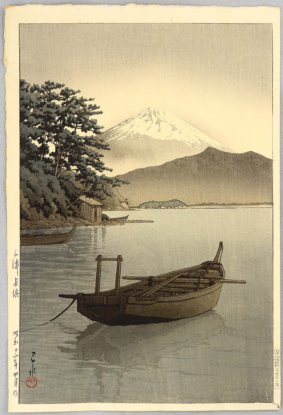 Hasui Kawase - Mt.Fuji Seen from Nagahama