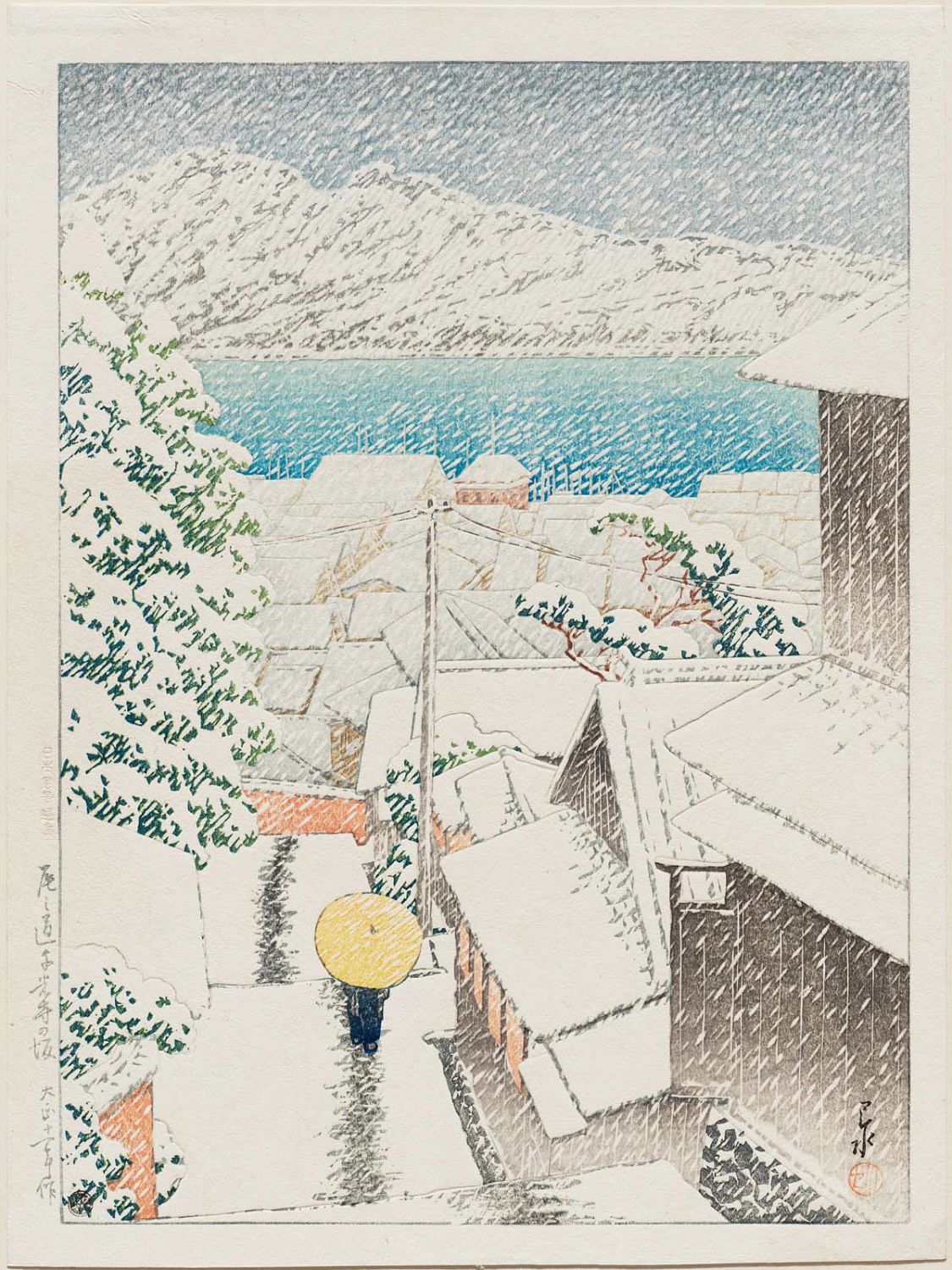 Hasui Kawase - Slope of Senkô-ji Temple in Onomichi (Onomichi Senkô-ji no saka), from the series Selected Views of Japan (Nihon fûkei senshû)