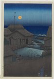 Hasui Kawase - Mishima River in Mutsu