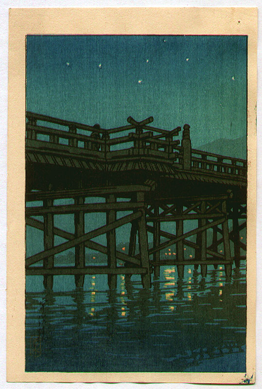 Hasui Kawase - Bridge at Night