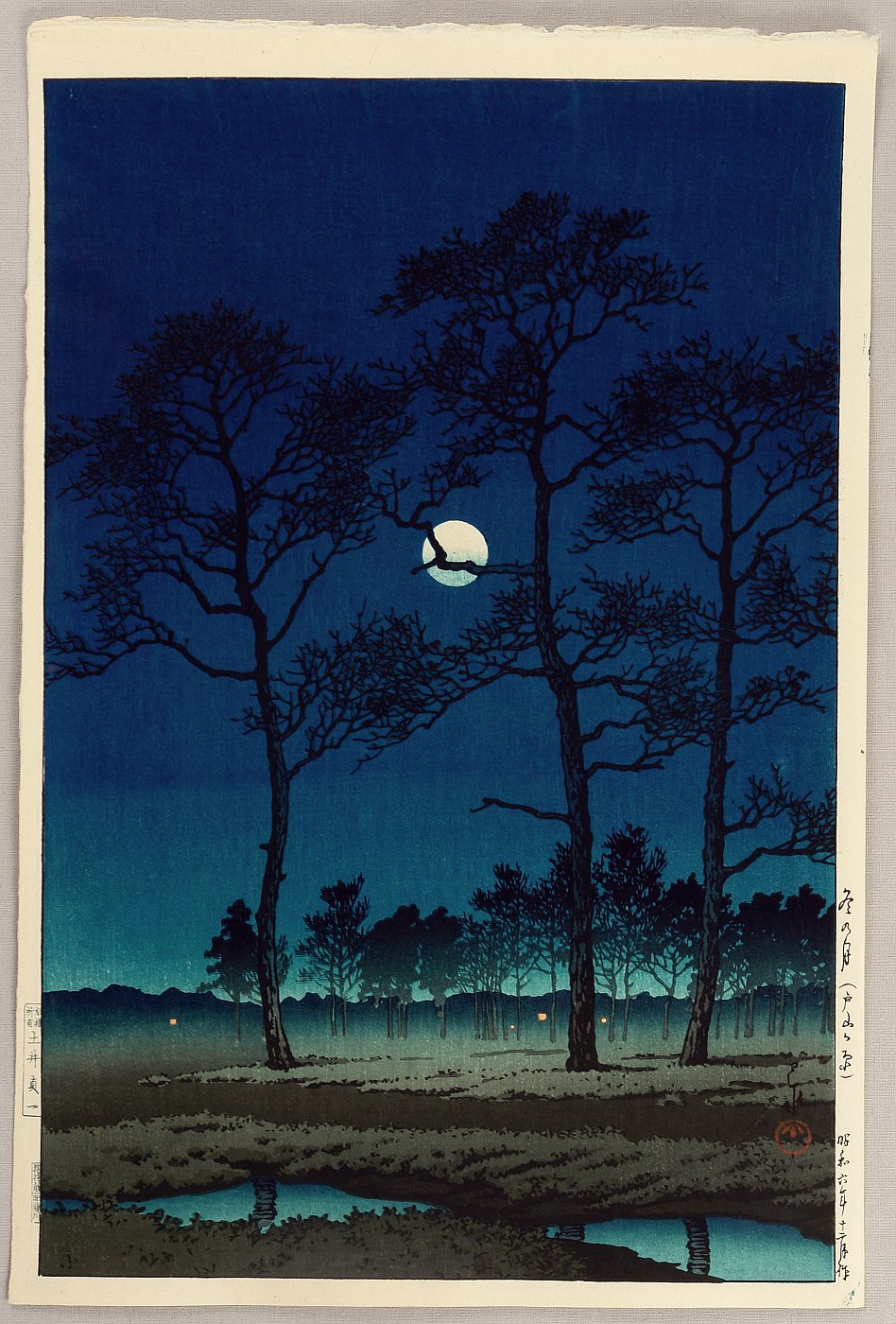 Hasui Kawase - Winter Moon over Toyama Plain