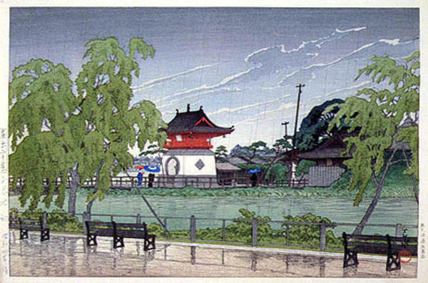 Hasui Kawase - Rain at Shinobazu Pond