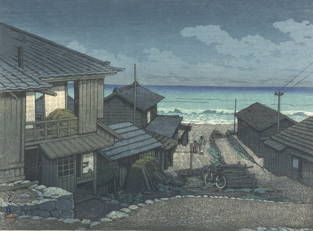 Hasui Kawase - Cloudy Day in Mito: 3rd Impression, Shôwa period, dated 1946