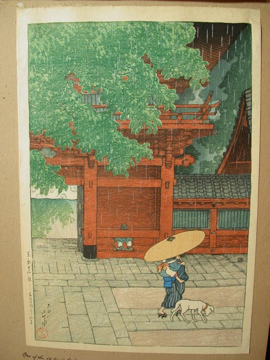 Hasui Kawase - May rain at the Sanno Temple – Samidare furu sanno