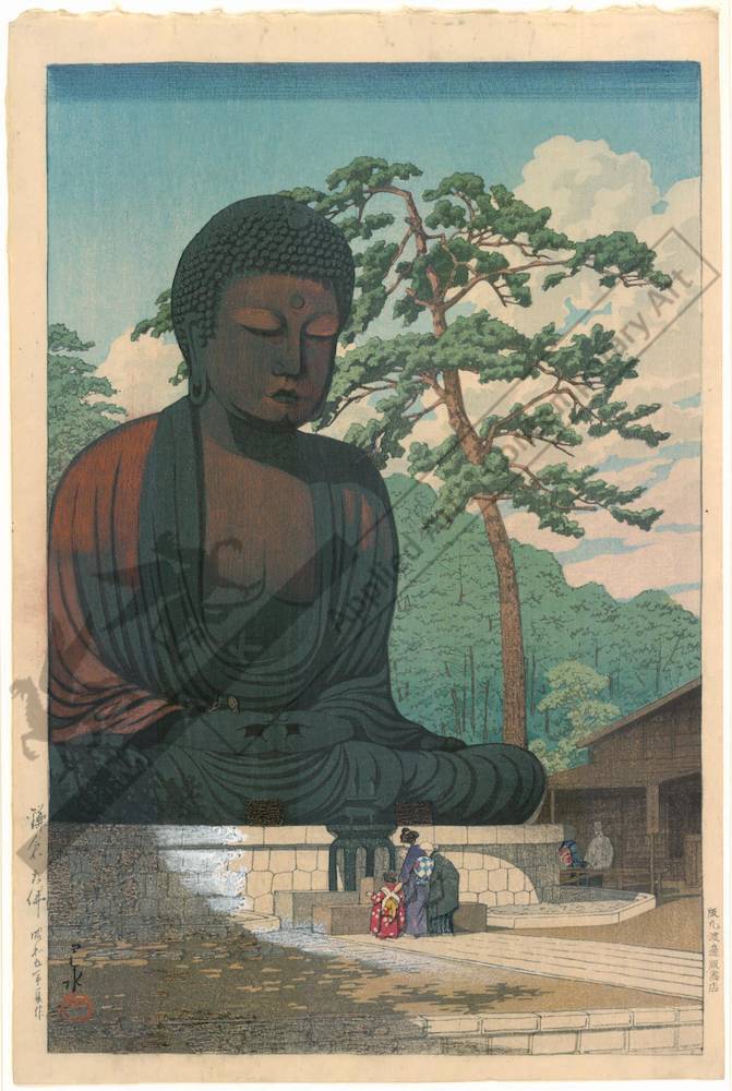 Hasui Kawase - Great buddha at Kamakura
