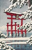 Hasui Kawase - Snow at Miyajima Shrine