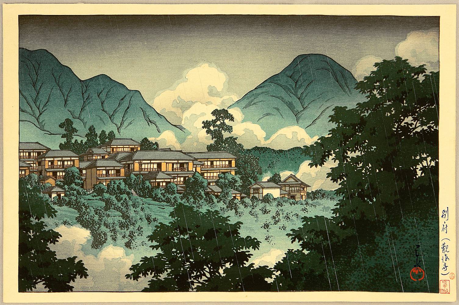 Hasui Kawase - Kankai Temple in Beppu