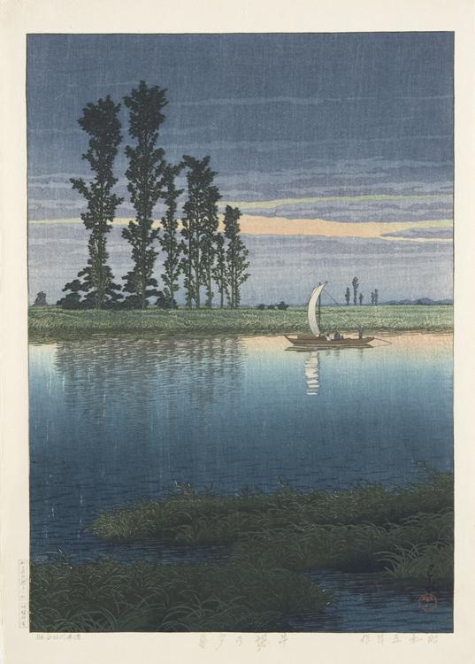 Hasui Kawase - Dusk at Ushibori