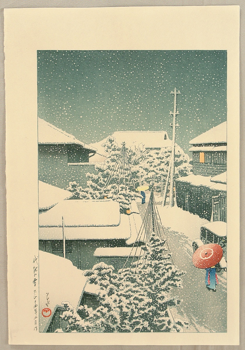 Hasui Kawase - Snow at Daichi