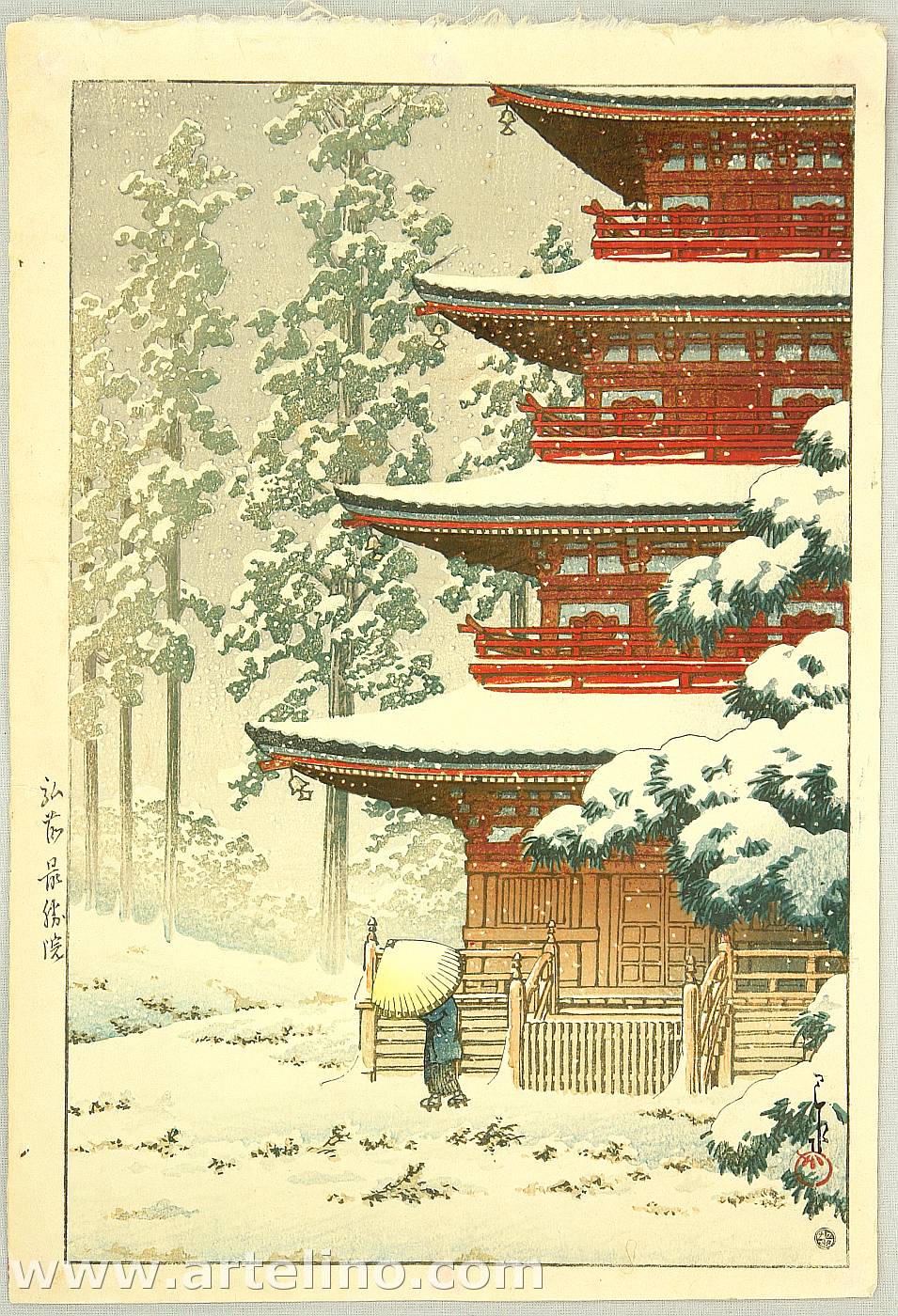 Hasui Kawase - Saishoin Temple in the Snow – Collection of Scenic Views of Japan