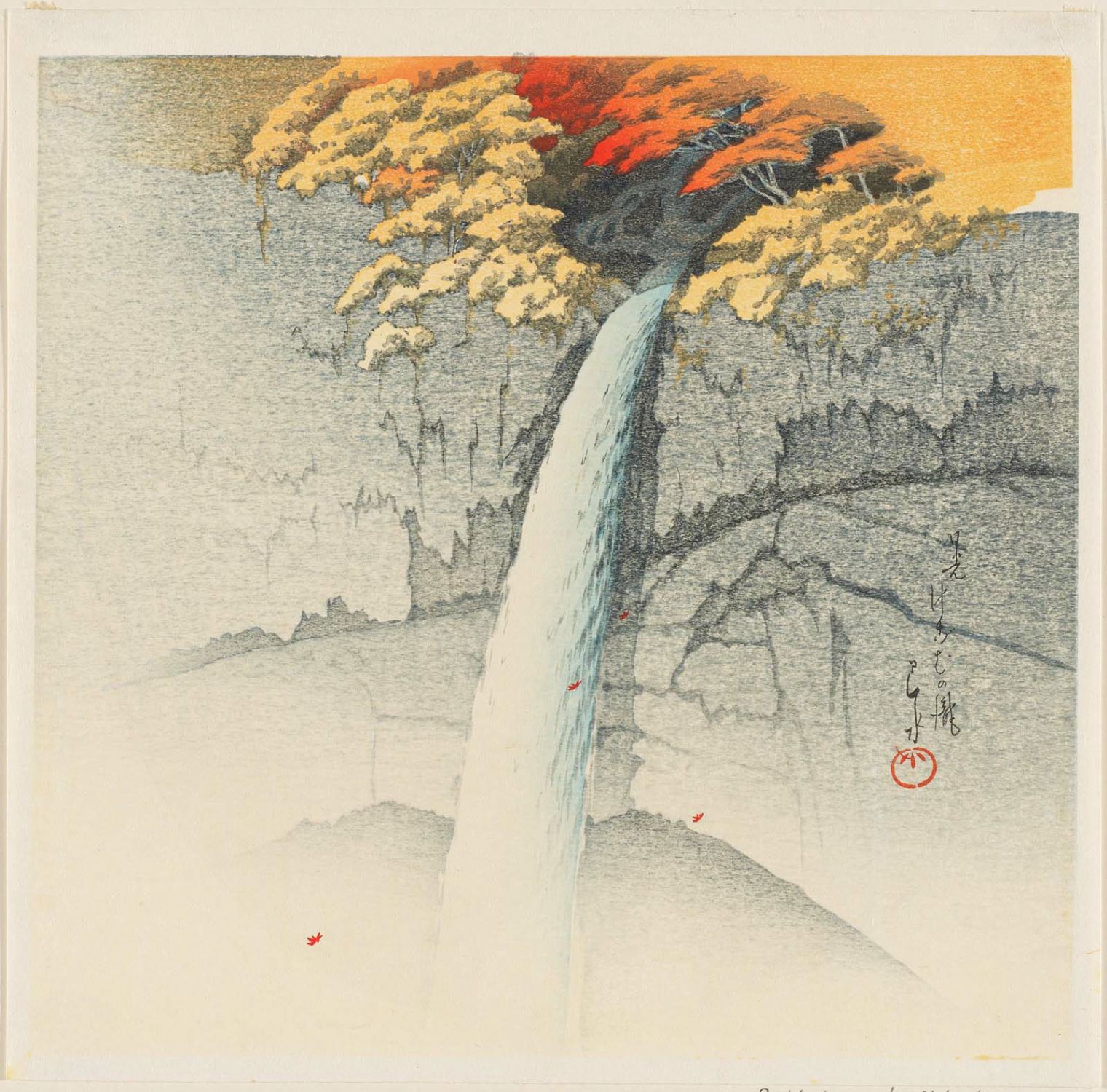 Hasui Kawase - Kegon Waterfall at Nikkô (Nikkô Kegon no taki)