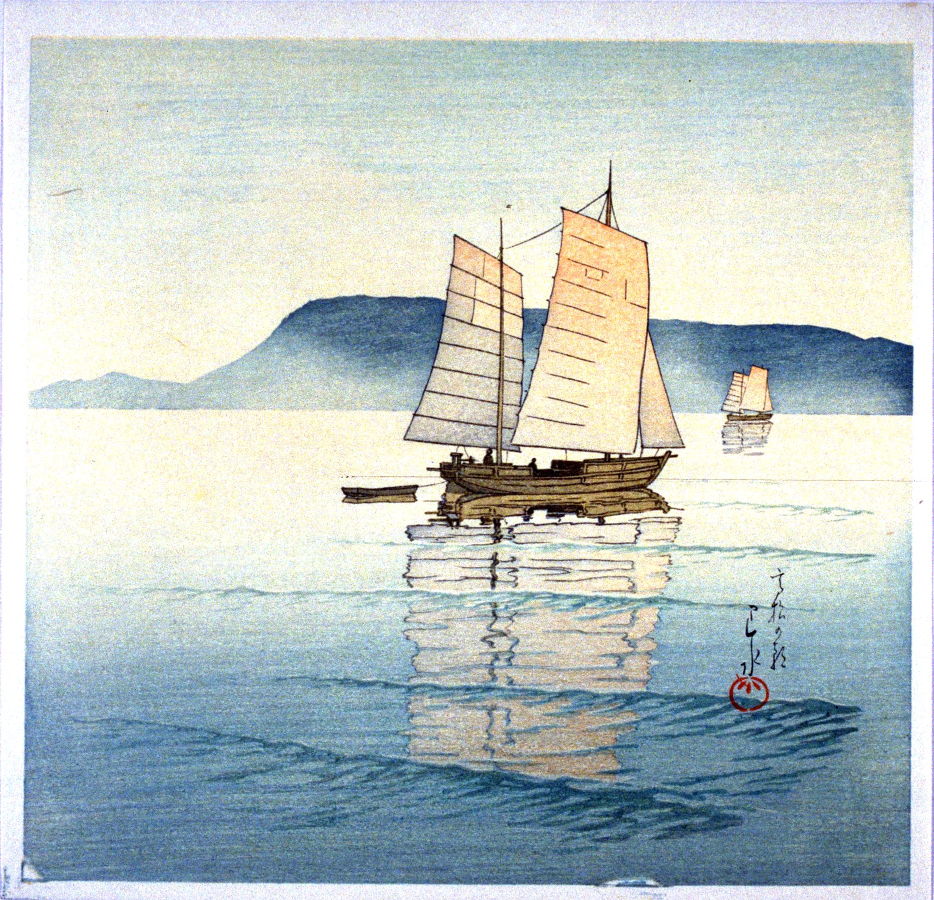 Hasui Kawase - Ships in the Sea