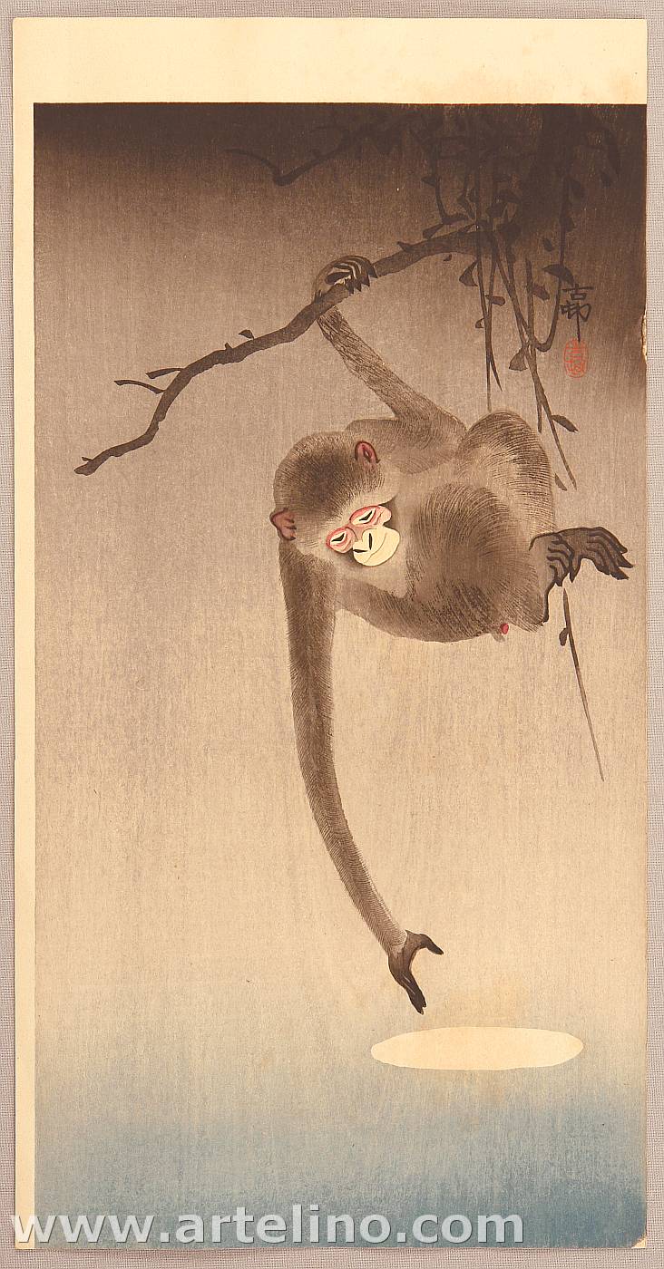 Ohara Koson - Monkey and Moon