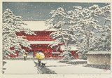 Hasui Kawase - Snow at Zojoji Temple