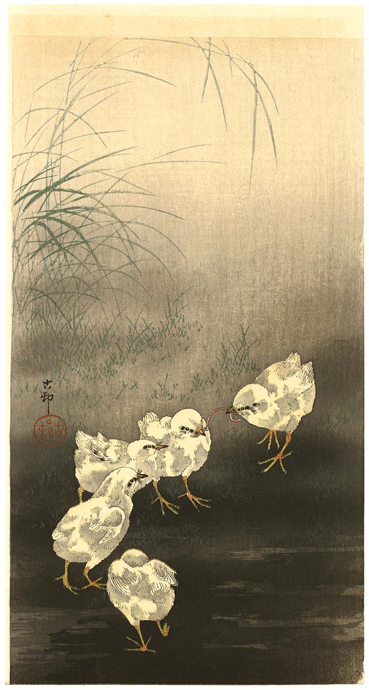 Ohara Koson - Chicken and Worm