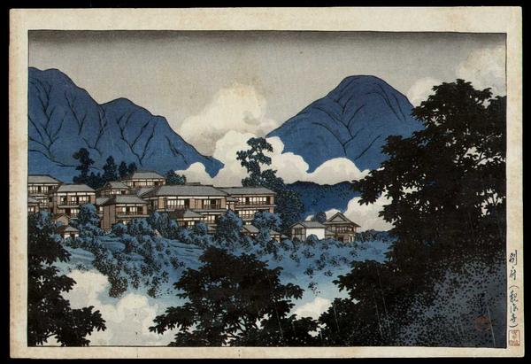 Hasui Kawase - Kannonji Temple in Beppu- Kankaiji Temple