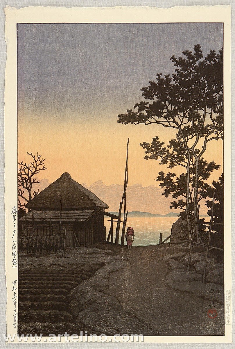 Hasui Kawase - Dusk at Aso